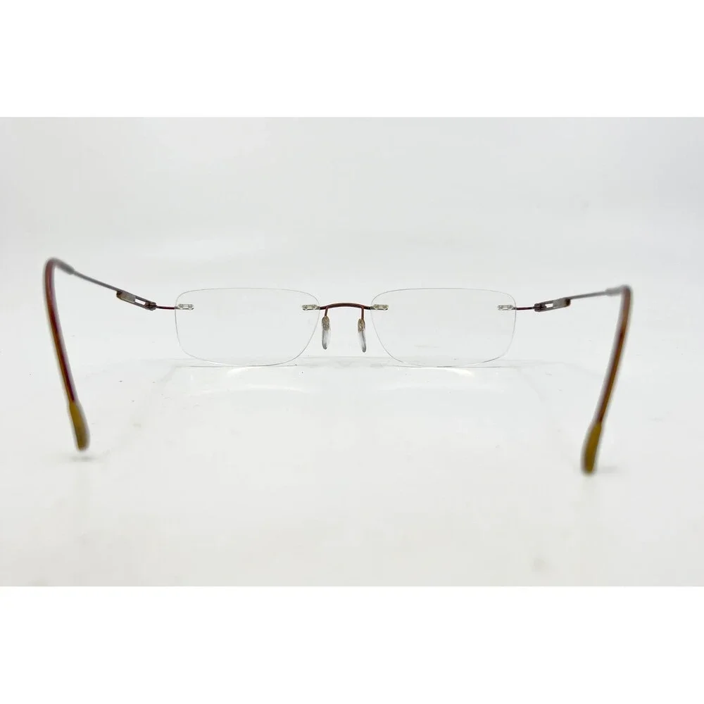 Silhouette Rimless Eyeglasses Frames Brown Titan Minimal Art 28154 Womens